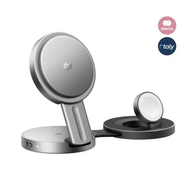 EcoFlow RAPID Mag Qi2.2 Wireless Charging Station 3-in-1 Foldable - silver